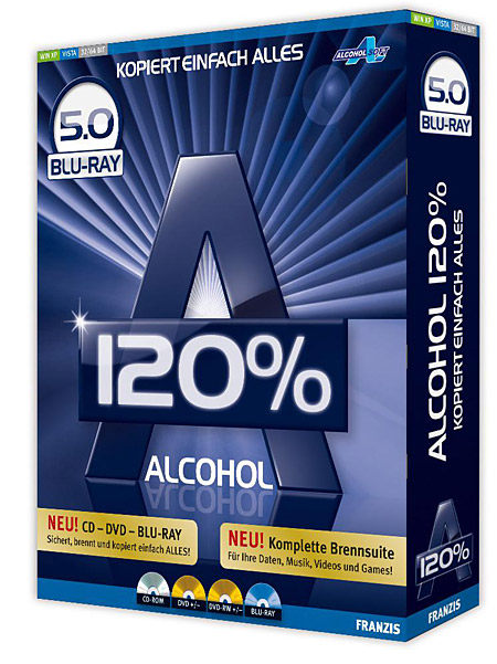 Alcohol 120% является программой эмуляции и записи CD DVD и Blu-ray