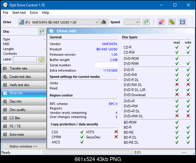 Panasonic / Matshita UJ260-drive-info.png