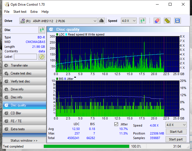 Pioneer BDR-209\S09 BD-R x16-disc_quality_30-lipca-2017.png