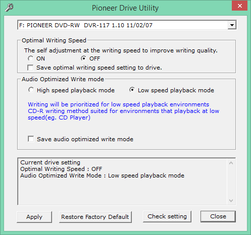 Audio Optimized Write  - Pioneer DVD Drive-2018-01-26_17-55-57.png