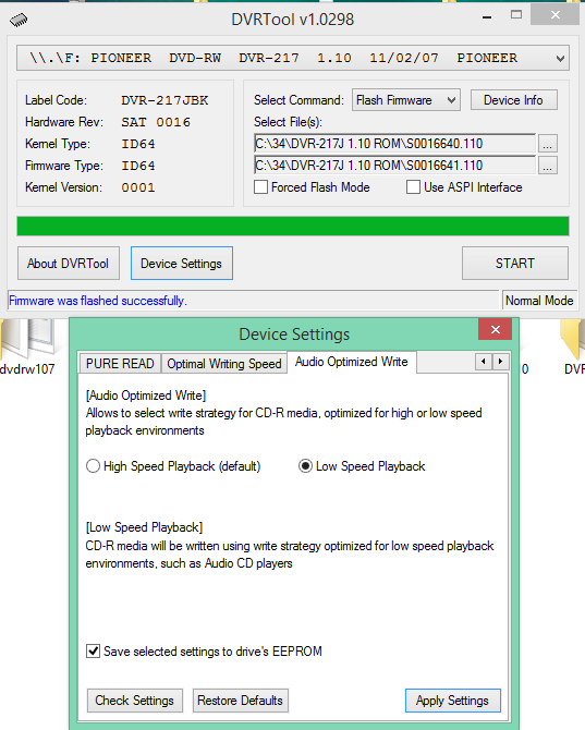 Audio Optimized Write  - Pioneer DVD Drive-2016-11-04_15-37-39.png