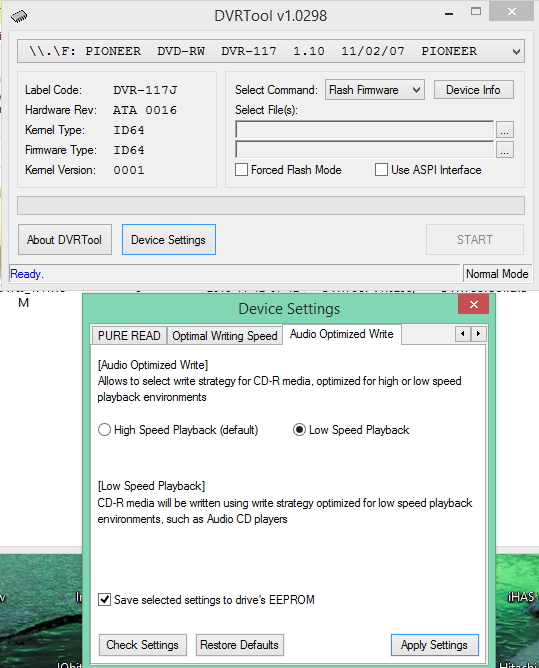 Audio Optimized Write  - Pioneer DVD Drive-2016-11-12_07-13-05.png