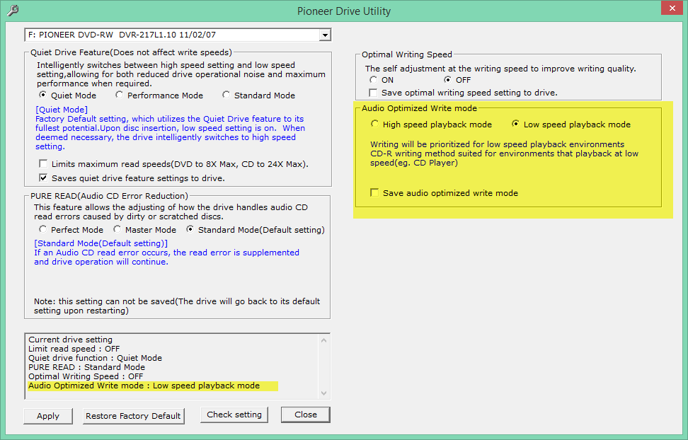 Audio Optimized Write  - Pioneer DVD Drive-2016-11-18_09-13-55.png