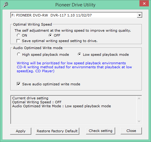 Audio Optimized Write  - Pioneer DVD Drive-2016-12-02_11-07-35.png