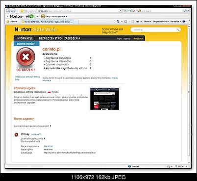 NORTON -witryna www.cdrinfo.pl jest niebezpieczna-apc-2009.07.07-20.27-001.3d.jpg