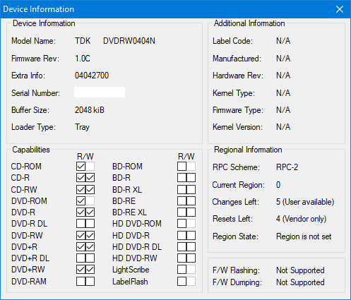 TDK A1D+440N (DVDRW0404N) 2003r-device-info.png