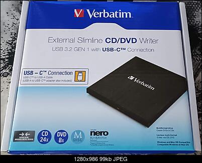 Verbatim External Slimline CD/ DVD Writer USB 3.2 GEN 1 USB-C #43886-verbatim_dvdrw_usb-c_1.jpg