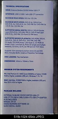 Verbatim External Slimline CD/ DVD Writer USB 3.2 GEN 1 USB-C #43886-verbatim_dvdrw_usb-c_2.jpg