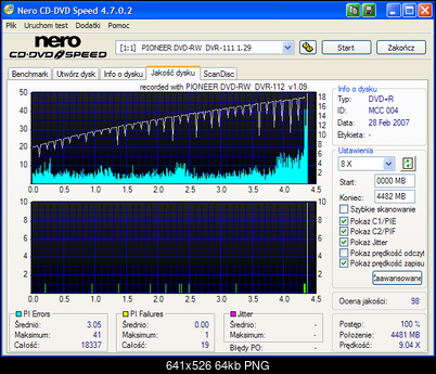 Pioneer DVR-112\-212\-A12 \-S12-nero-cd-dvd-speed-verbatim-mcc-rx16-18x-pioneer-112-1.09.png