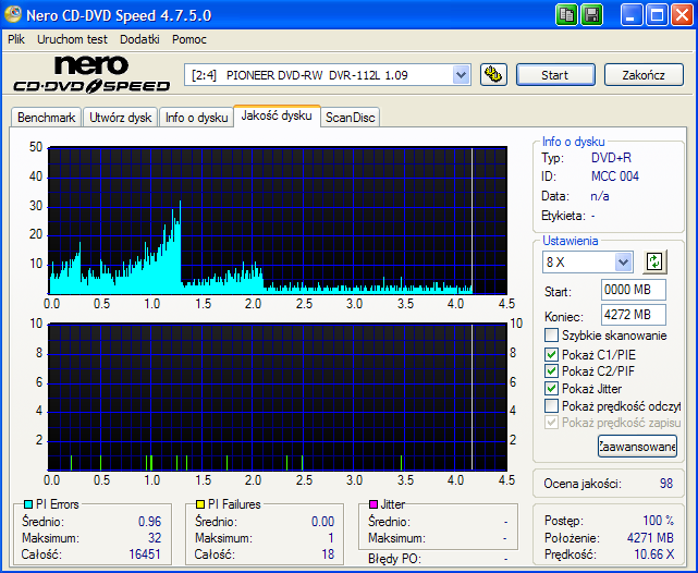 Pioneer DVR-112\-212\-A12 \-S12-nero-cd-dvd-speed-verbatim-pioneer-rx16-6x-pioneer-112-a12j-1.09.png