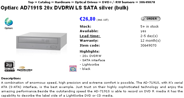 Problem z odnalazieniem oprogramowania do nagrywarki dvd fir-optiarc7191s.png
