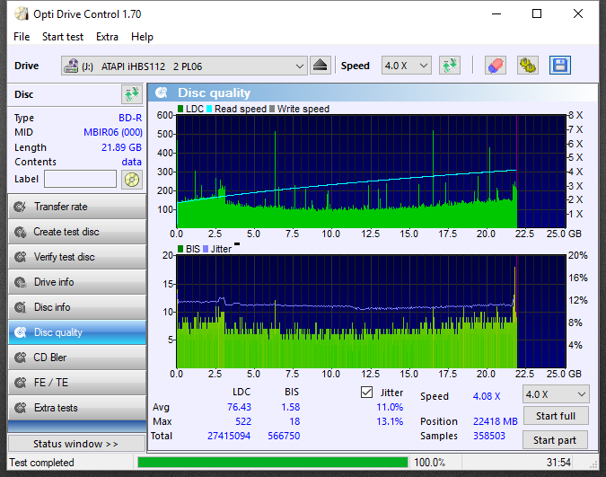 Omega Freestyle BD-R 25GB x6 Printable MID:MBI-R06-000-disc-quality_01-lutego-2018.png