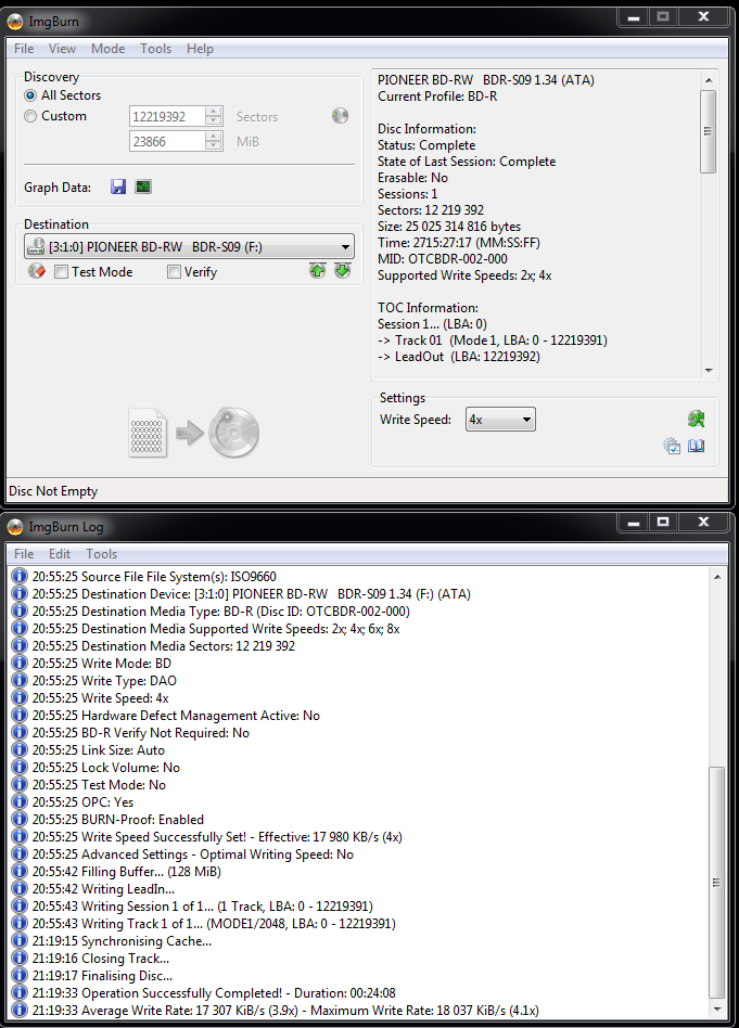 PlexDisc BD-R 25GB x6 Printable Liquid Defense Plus-08-12-2016-21-29-4x-pioneer-bd-rw-bdr-s09-1.34-burn.png