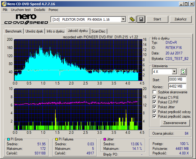 Traxdata DVD+R 4,7 GB x16 Printable MID: RITEK-F16-01 (Made by RITEK - Taiwan)-plextor_dvdr___px-806sa_1.16_21-july-2017_17_11.png