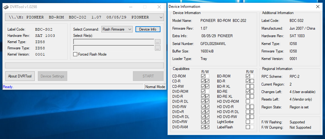 DVRTool v1.0 - firmware flashing utility for Pioneer DVR/BDR drives-przechwytywanie01.png