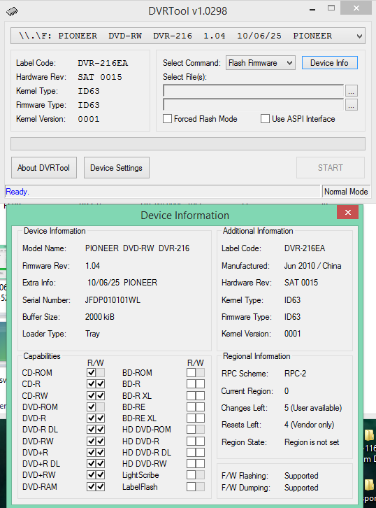 DVRTool v1.0 - firmware flashing utility for Pioneer DVR/BDR drives-2017-06-19_06-24-05.png