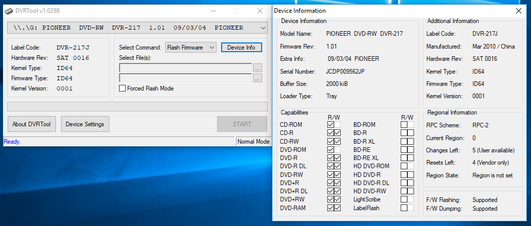 DVRTool v1.0 - firmware flashing utility for Pioneer DVR/BDR drives-przechwytywanie01.png