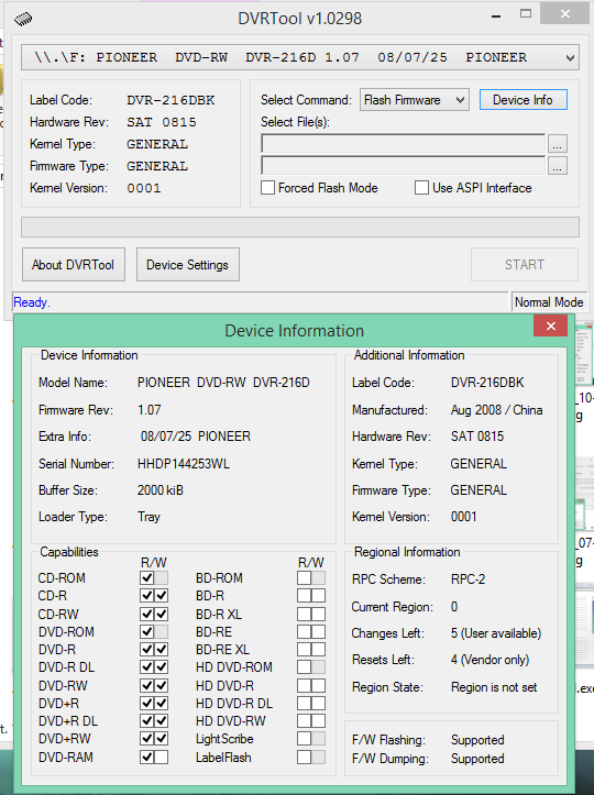 DVRTool v1.0 - firmware flashing utility for Pioneer DVR/BDR drives-2018-01-10_15-52-21.png