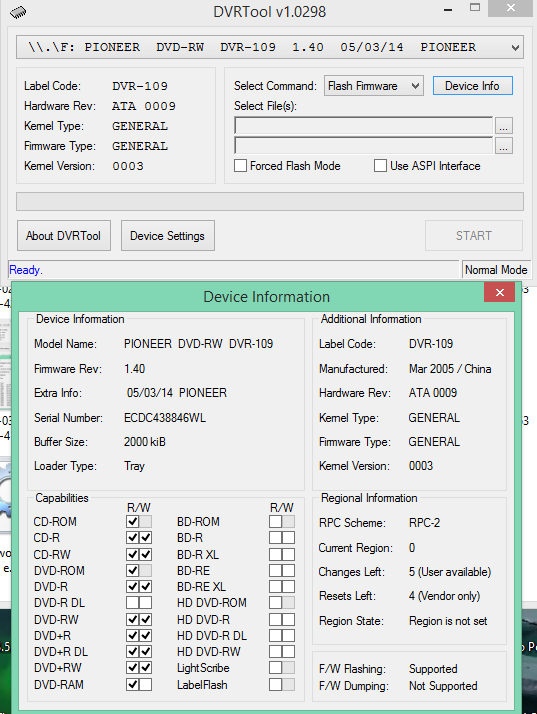 DVRTool v1.0 - firmware flashing utility for Pioneer DVR/BDR drives-2018-05-10_13-45-17.png