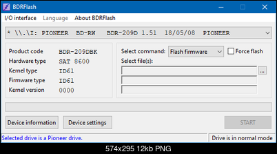 DVRTool v1.0 - firmware flashing utility for Pioneer DVR/BDR drives-bdrflash-main-screen.png