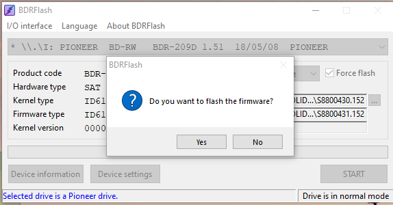 DVRTool v1.0 - firmware flashing utility for Pioneer DVR/BDR drives-bdrflash-confirmation-dialog.png