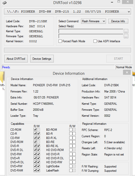 DVRTool v1.0 - firmware flashing utility for Pioneer DVR/BDR drives-2016-09-11_10-00-16.png