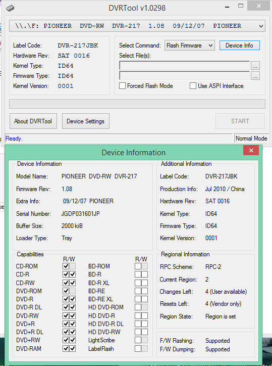 DVRTool v1.0 - firmware flashing utility for Pioneer DVR/BDR drives-2016-10-10_09-18-13.png