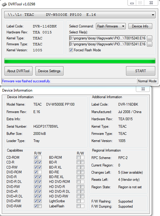 DVRTool v1.0 - firmware flashing utility for Pioneer DVR/BDR drives-przechwytywanie01.png