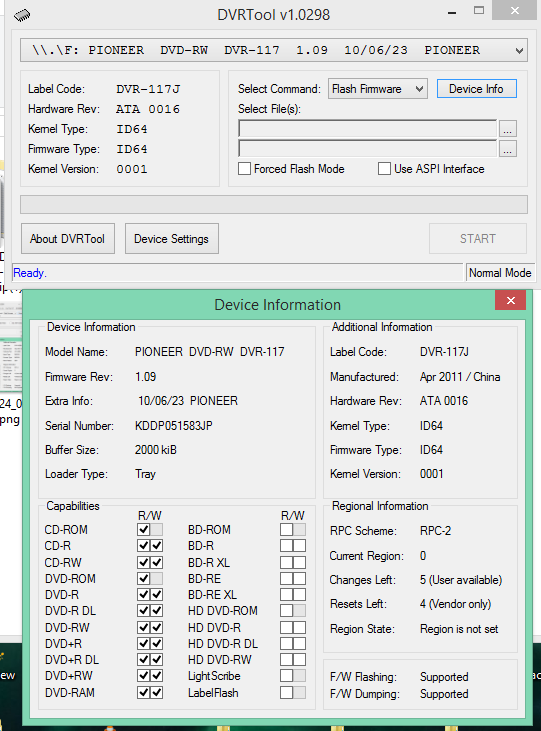 DVRTool v1.0 - firmware flashing utility for Pioneer DVR/BDR drives-2016-10-25_17-10-06.png