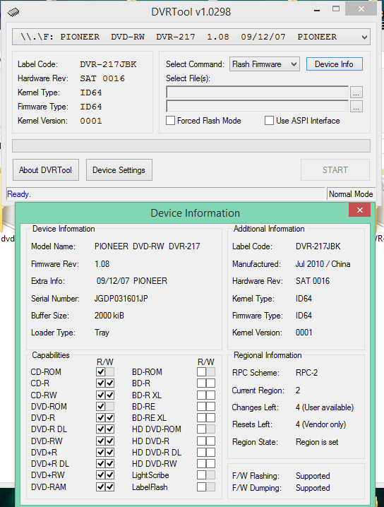 DVRTool v1.0 - firmware flashing utility for Pioneer DVR/BDR drives-2016-11-04_15-35-17.png