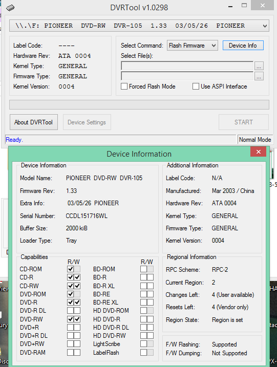 DVRTool v1.0 - firmware flashing utility for Pioneer DVR/BDR drives-2016-11-30_16-36-43.png