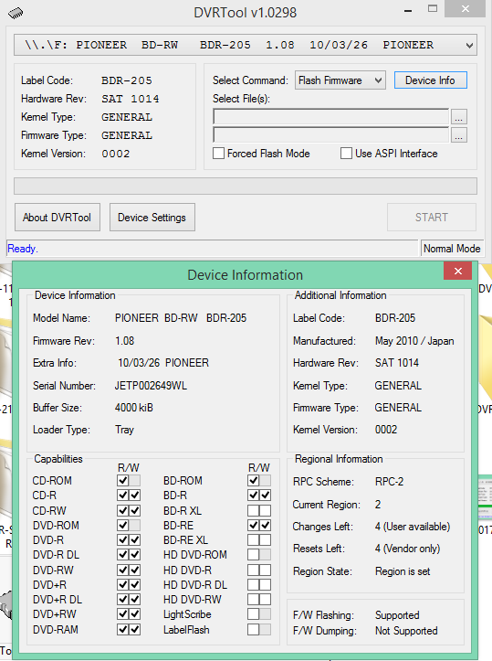 DVRTool v1.0 - firmware flashing utility for Pioneer DVR/BDR drives-2017-01-19_14-18-21.png