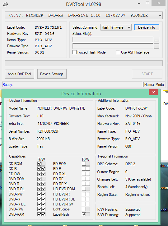 DVRTool v1.0 - firmware flashing utility for Pioneer DVR/BDR drives-2017-02-10_10-43-15.png