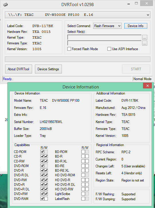 DVRTool v1.0 - firmware flashing utility for Pioneer DVR/BDR drives-2017-05-18_17-06-43.png