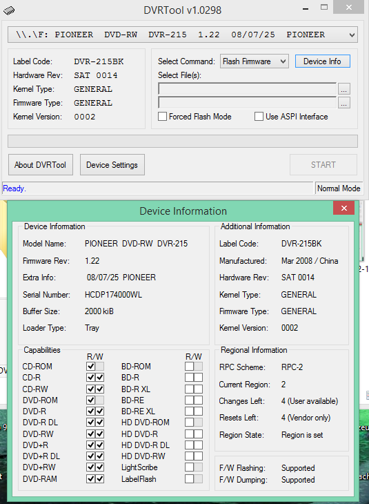 DVRTool v1.0 - firmware flashing utility for Pioneer DVR/BDR drives-2017-05-15_16-02-40.png