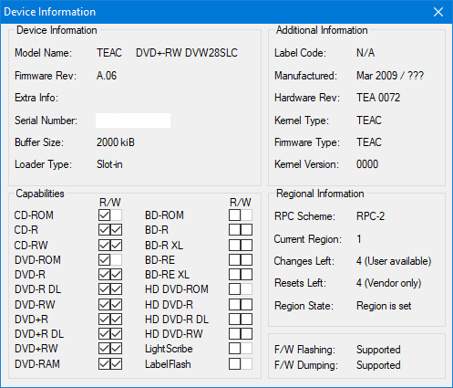 DVRTool v1.0 - firmware flashing utility for Pioneer DVR/BDR drives-device-info.png