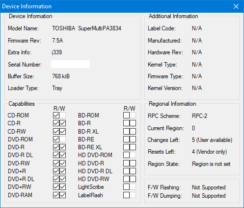 DVRTool v1.0 - firmware flashing utility for Pioneer DVR/BDR drives-device-info.png