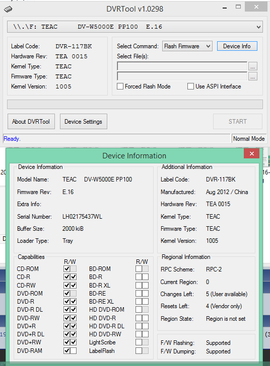 DVRTool v1.0 - firmware flashing utility for Pioneer DVR/BDR drives-2017-05-18_18-36-42.png