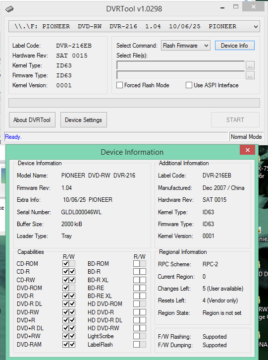 DVRTool v1.0 - firmware flashing utility for Pioneer DVR/BDR drives-2017-07-22_13-19-03.png